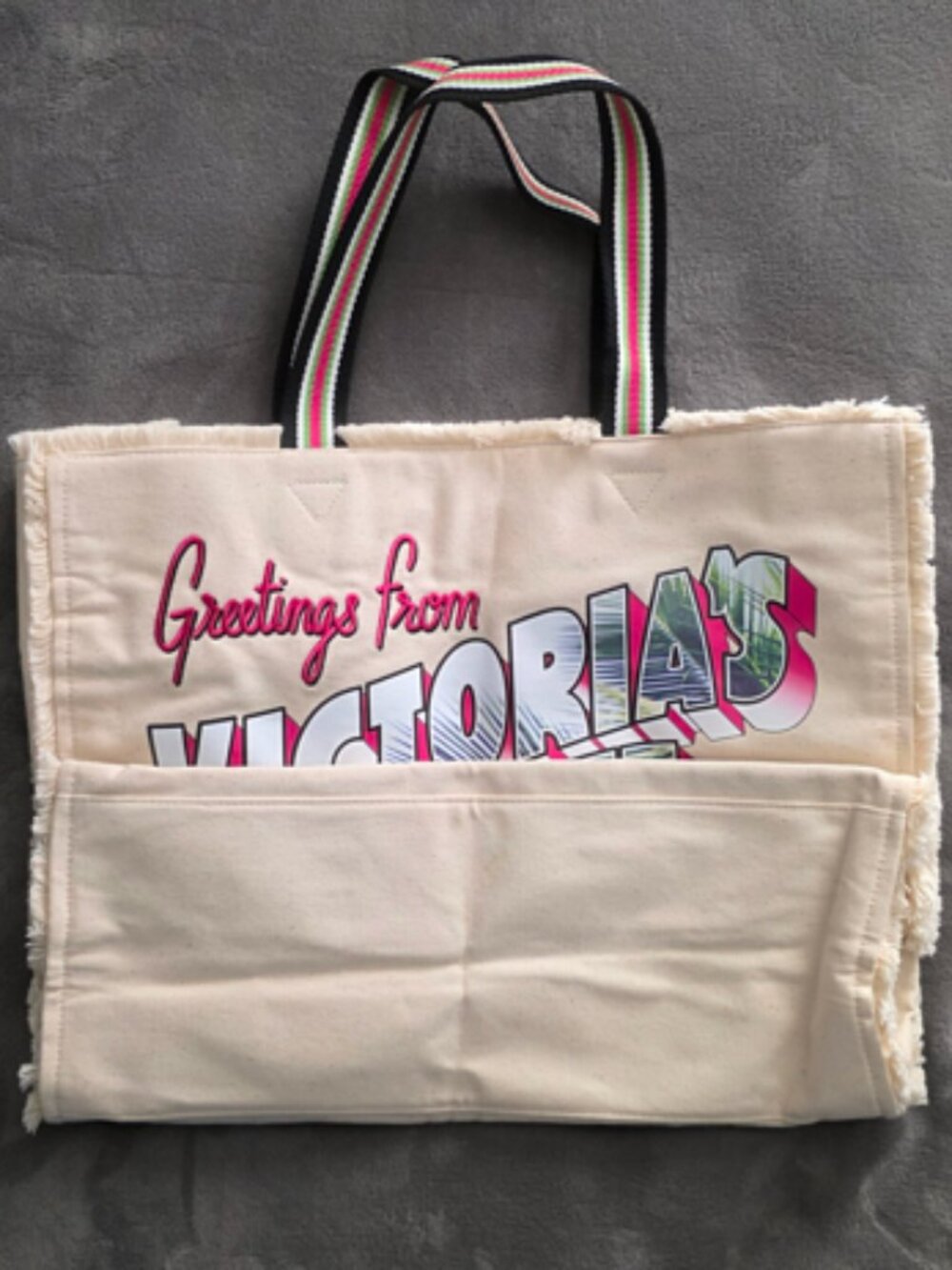 “Greetings from Los Angeles / Love Victoria” Canvas Tote Cream – Large NEW